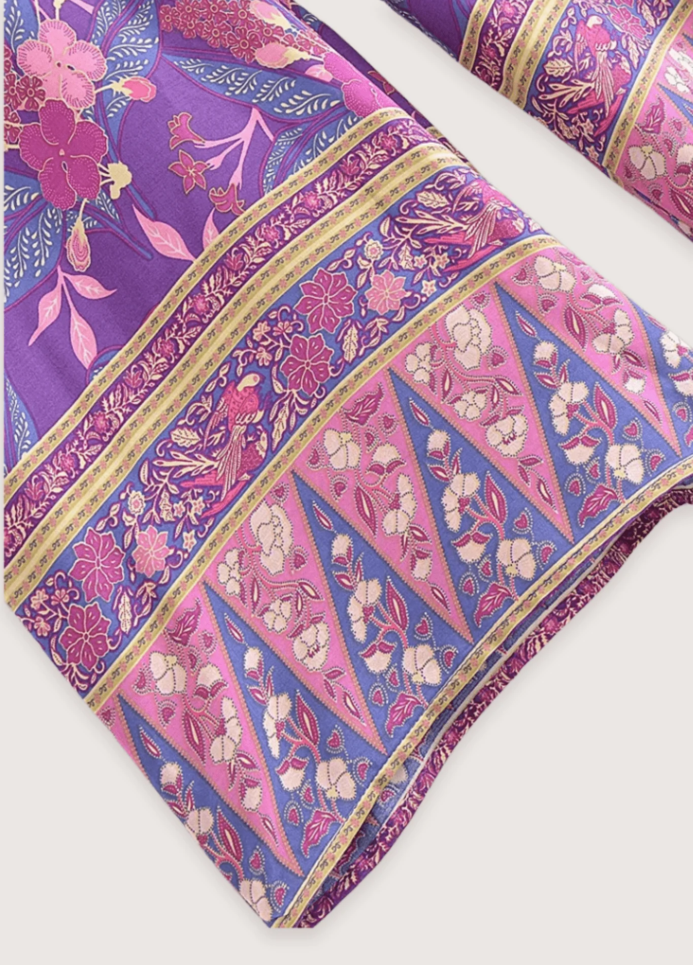 Ensemble pantalon kimono violet fleuri - Image 4