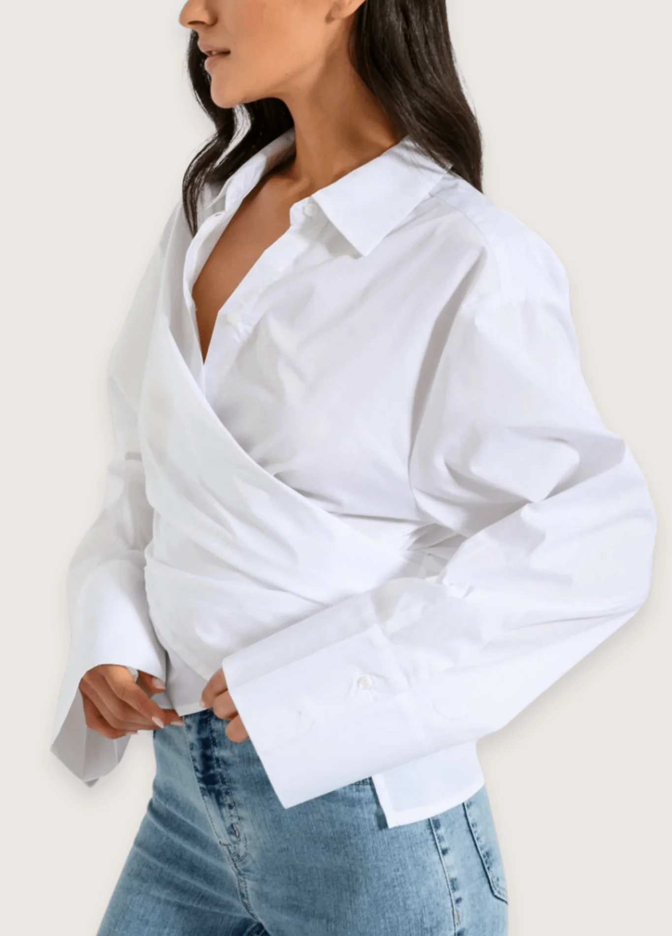 Kimono court blanc | Cache-coeur - Image 3