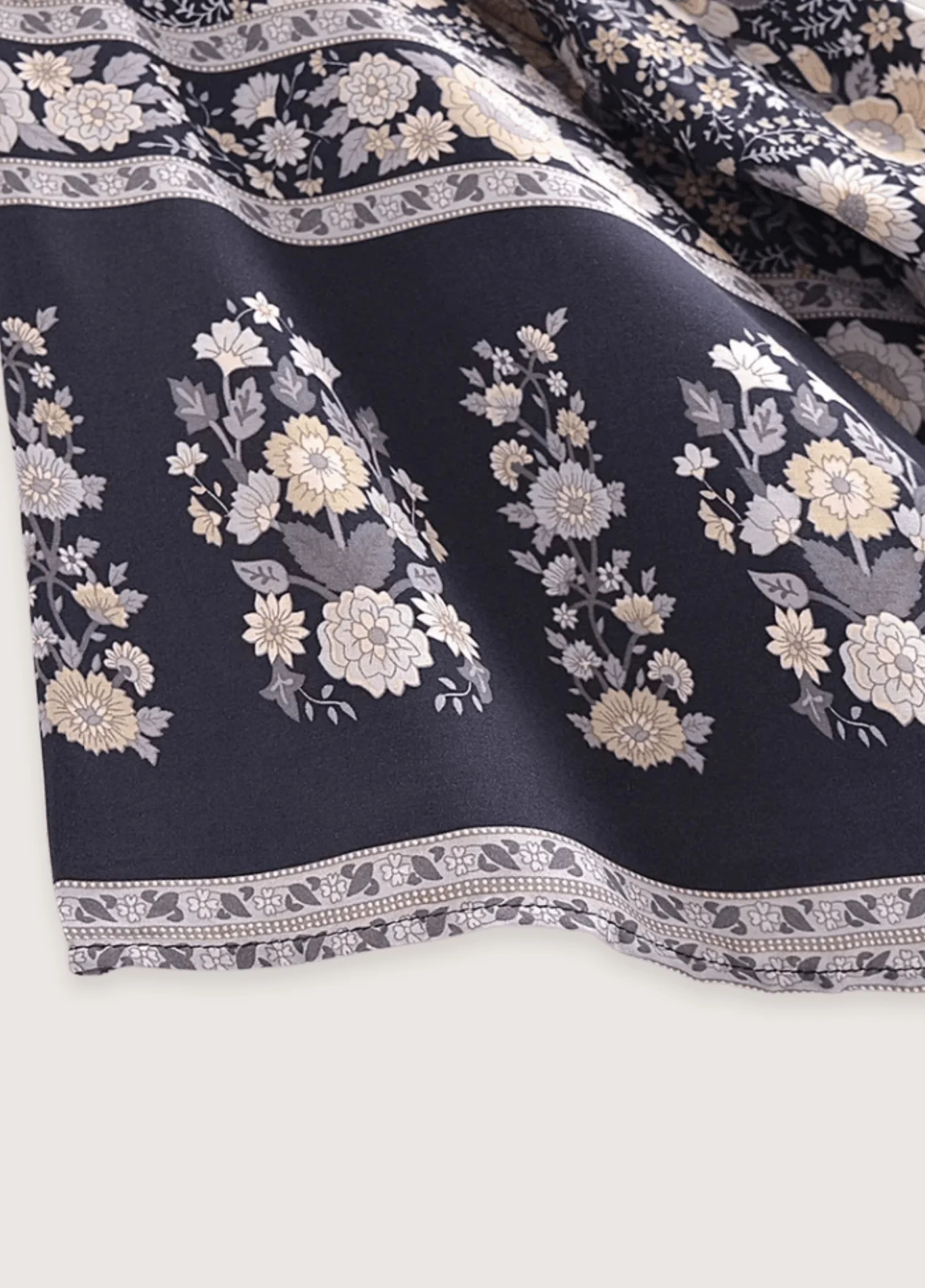 Kimono court bohème gris et rose - Image 5