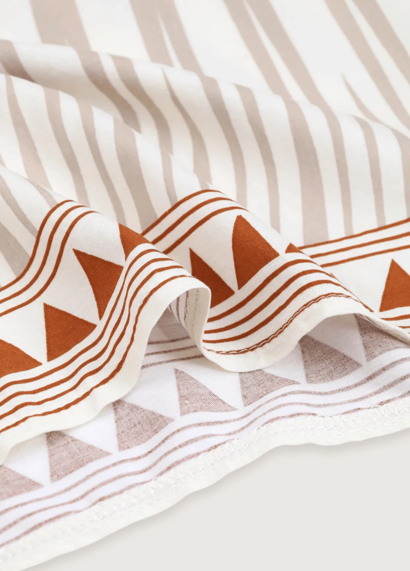 Kimono long beige à motif géométrique tribal - Image 3