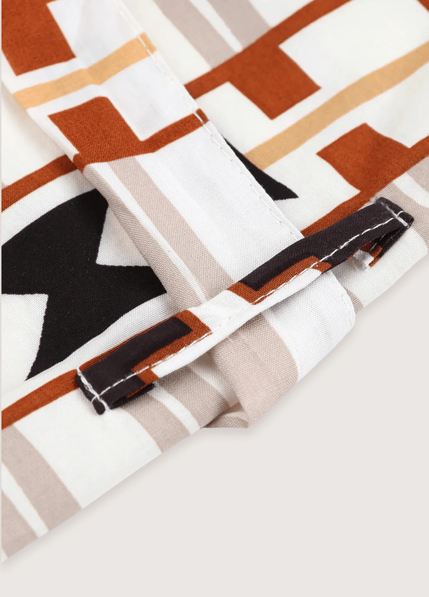 Kimono long beige à motif géométrique tribal - Image 4