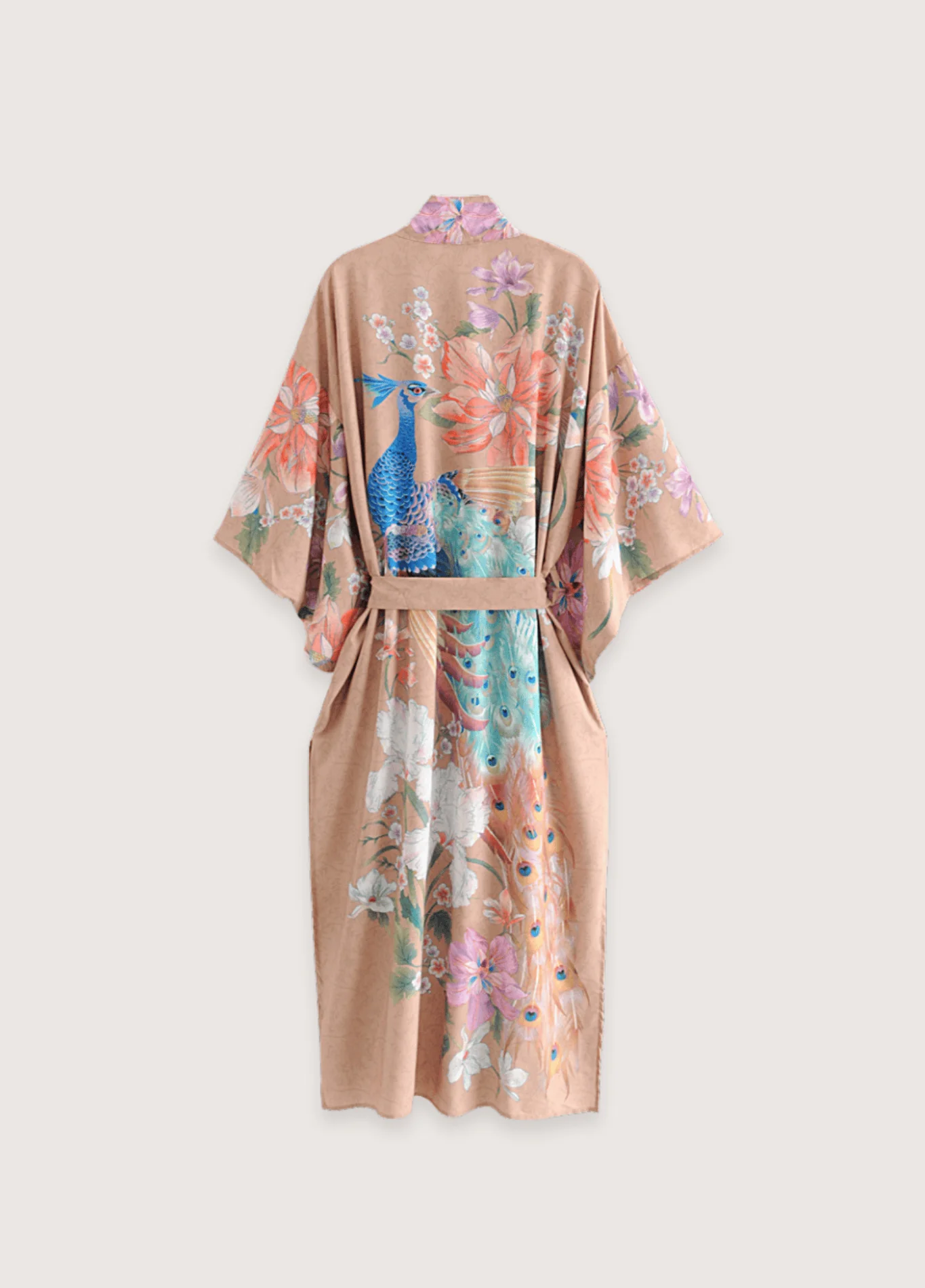 Kimono long beige rosé | Fleur et Paon Bohème - Image 2