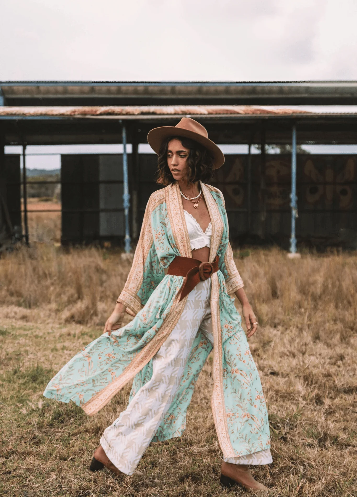 Kimono long bleu | Daisy Bohème - Image 3