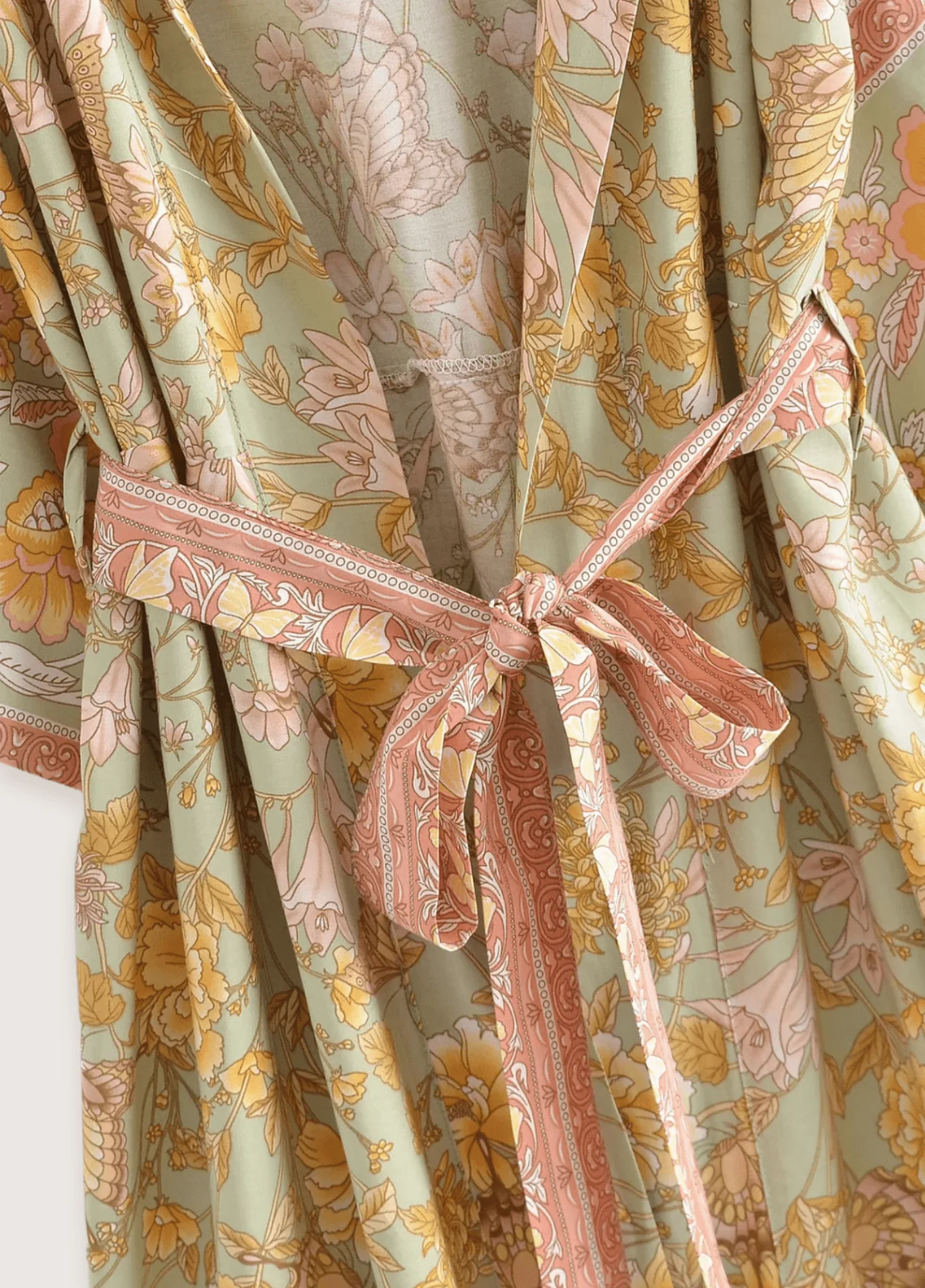 Kimono long bohème fleuri - Image 3