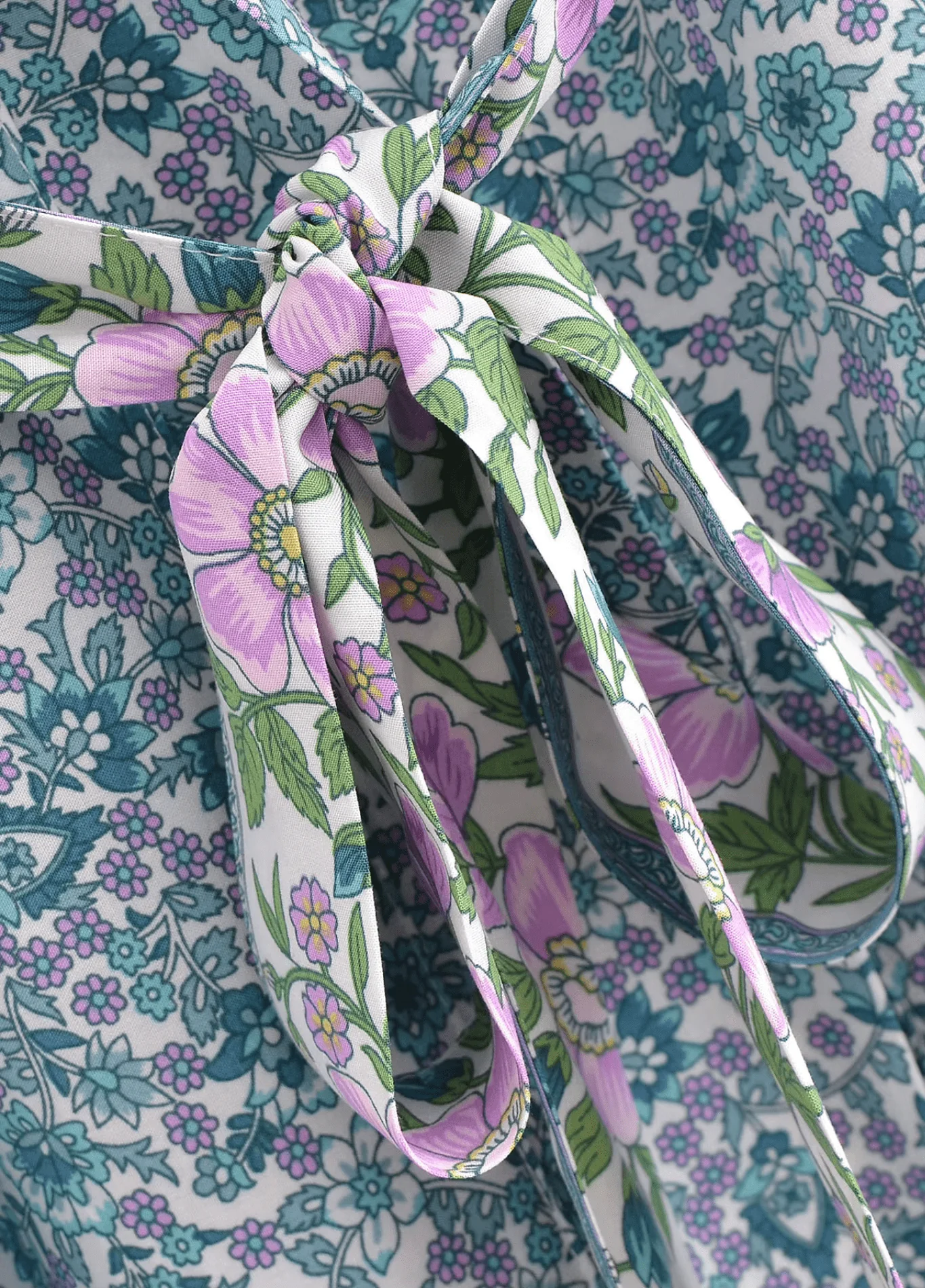 Kimono long | Floral Turquoise - Image 5
