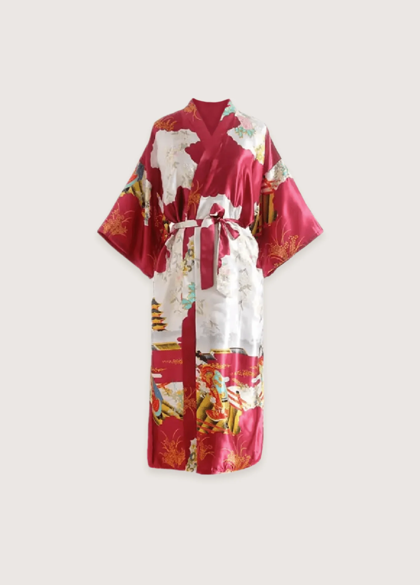 Kimono rouge long soie | Akane