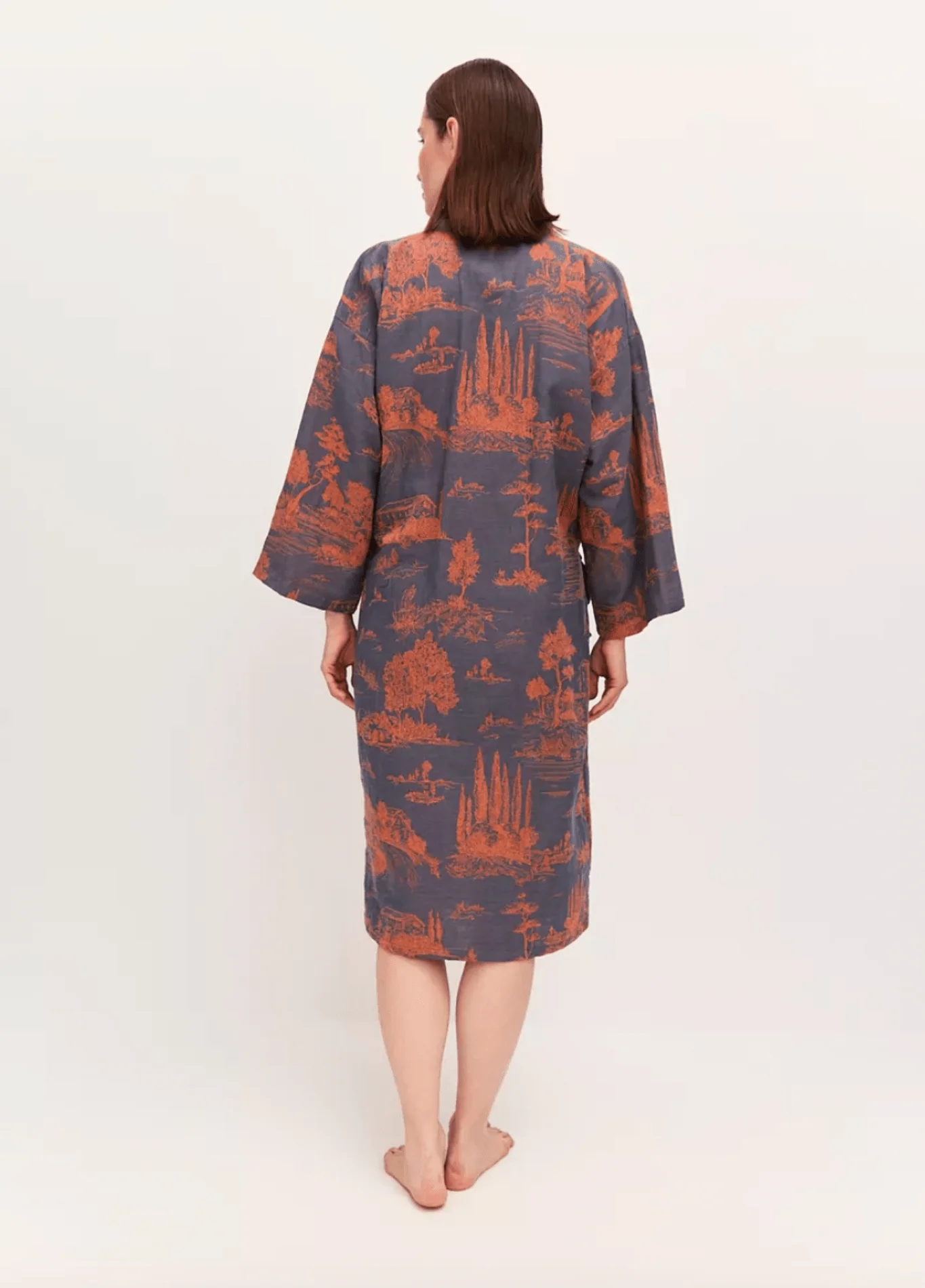 Peignoir kimono bleu femme | Kaido - Image 3