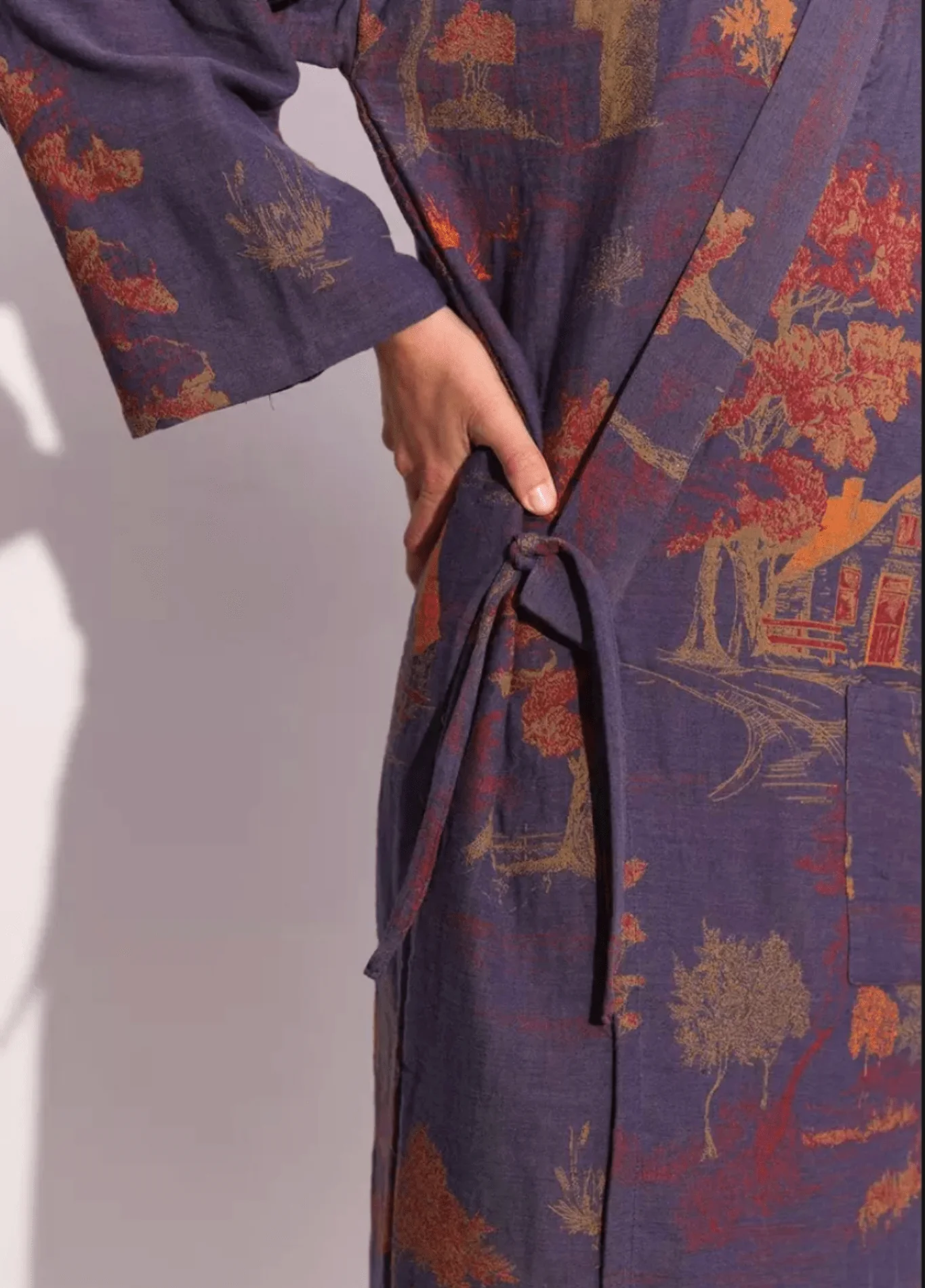 Peignoir kimono bleu femme | Momiji - Image 5