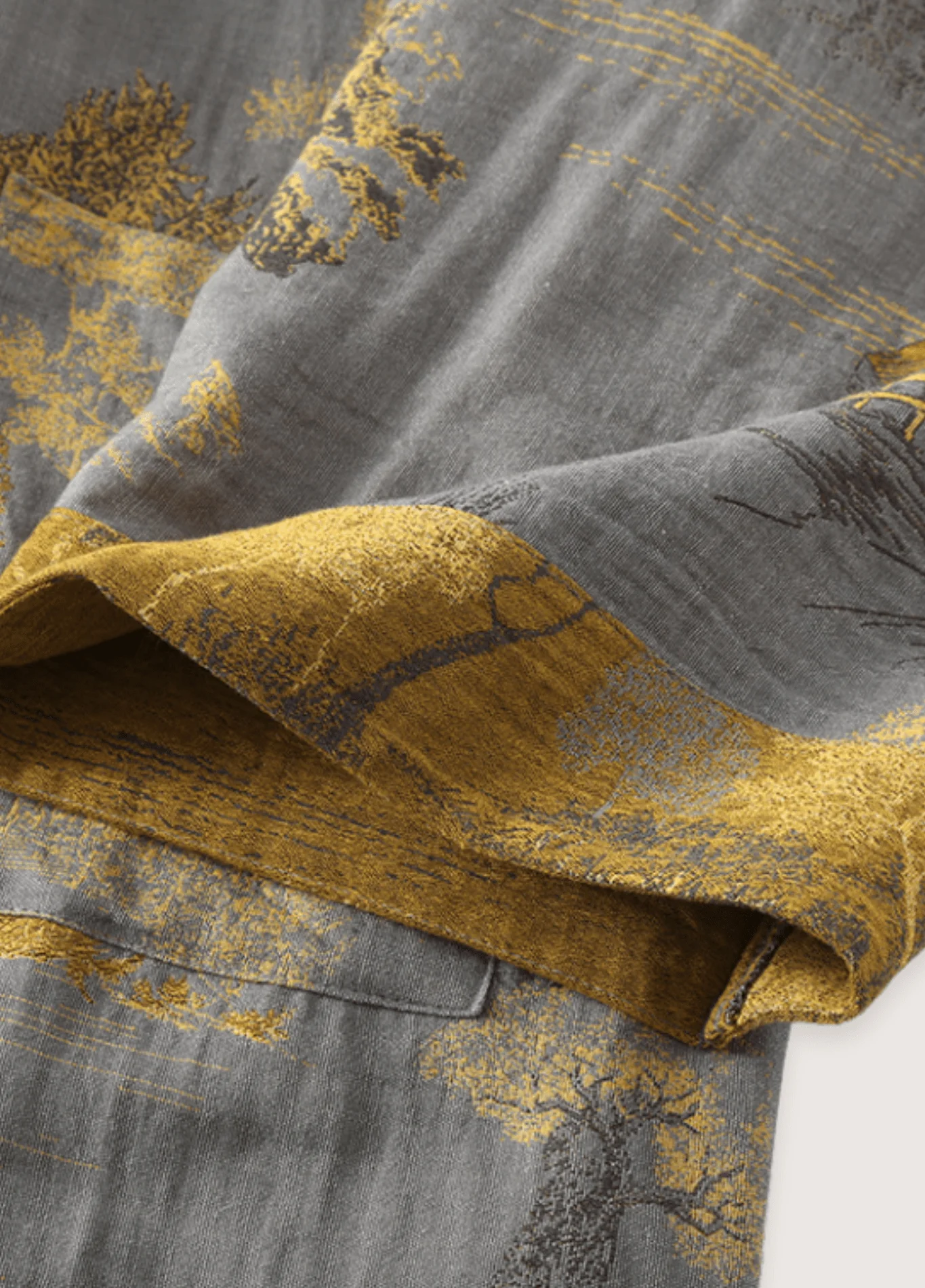 Peignoir kimono gris homme | Momiji - Image 3