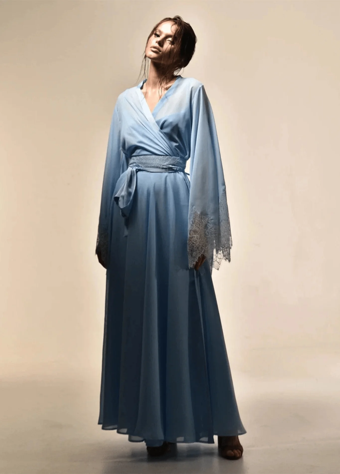 Robe kimono soie | Aozora - Image 2
