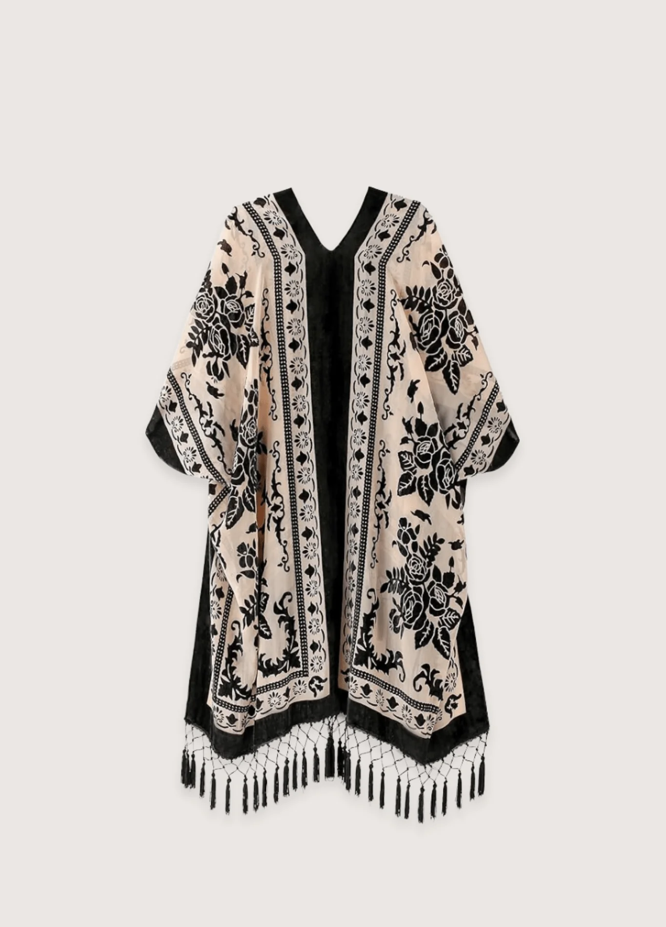 Veste kimono crème et noir | Kuro - Image 3
