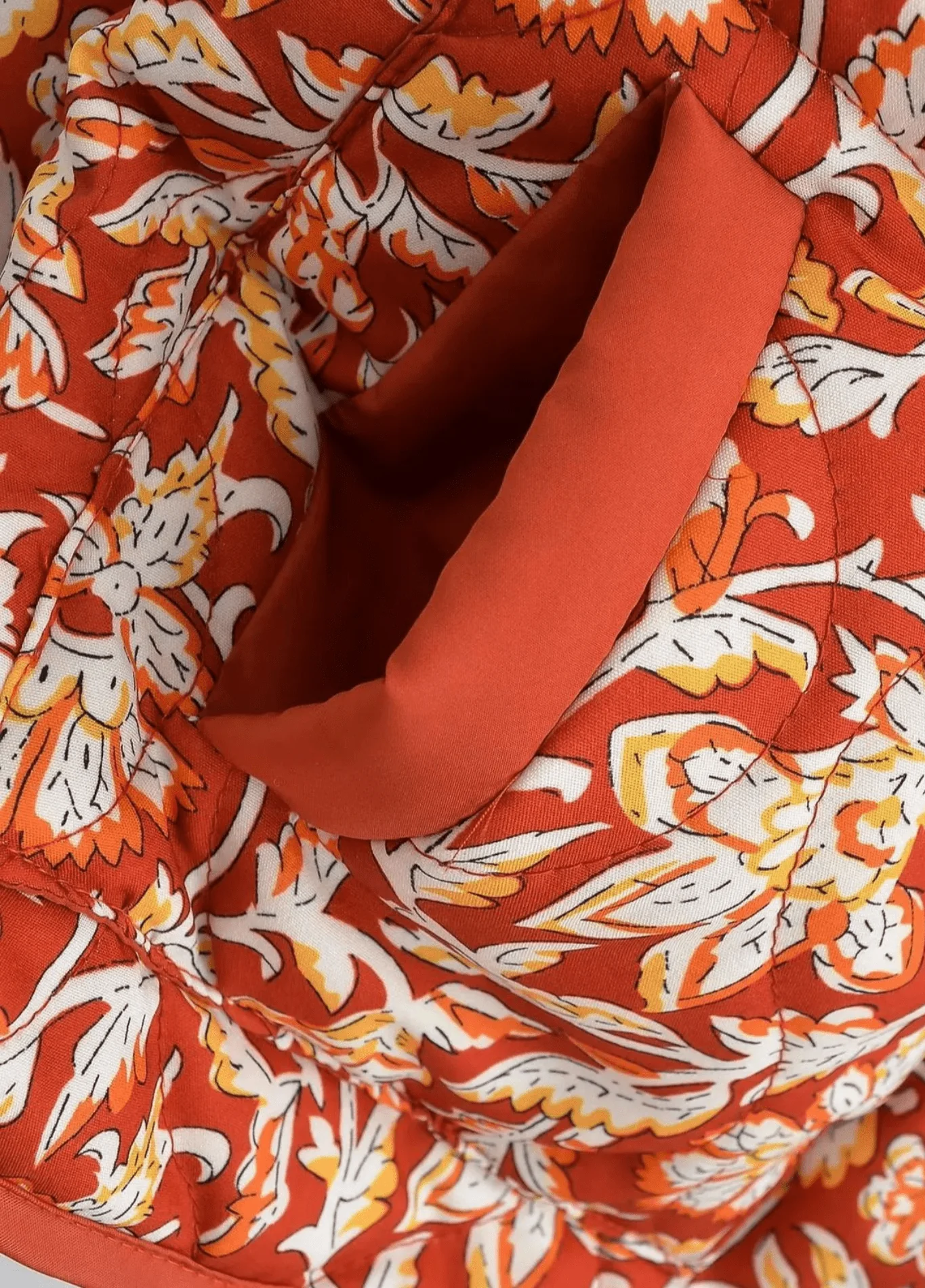 Veste kimono matelassée | Floral Terracotta - Image 3