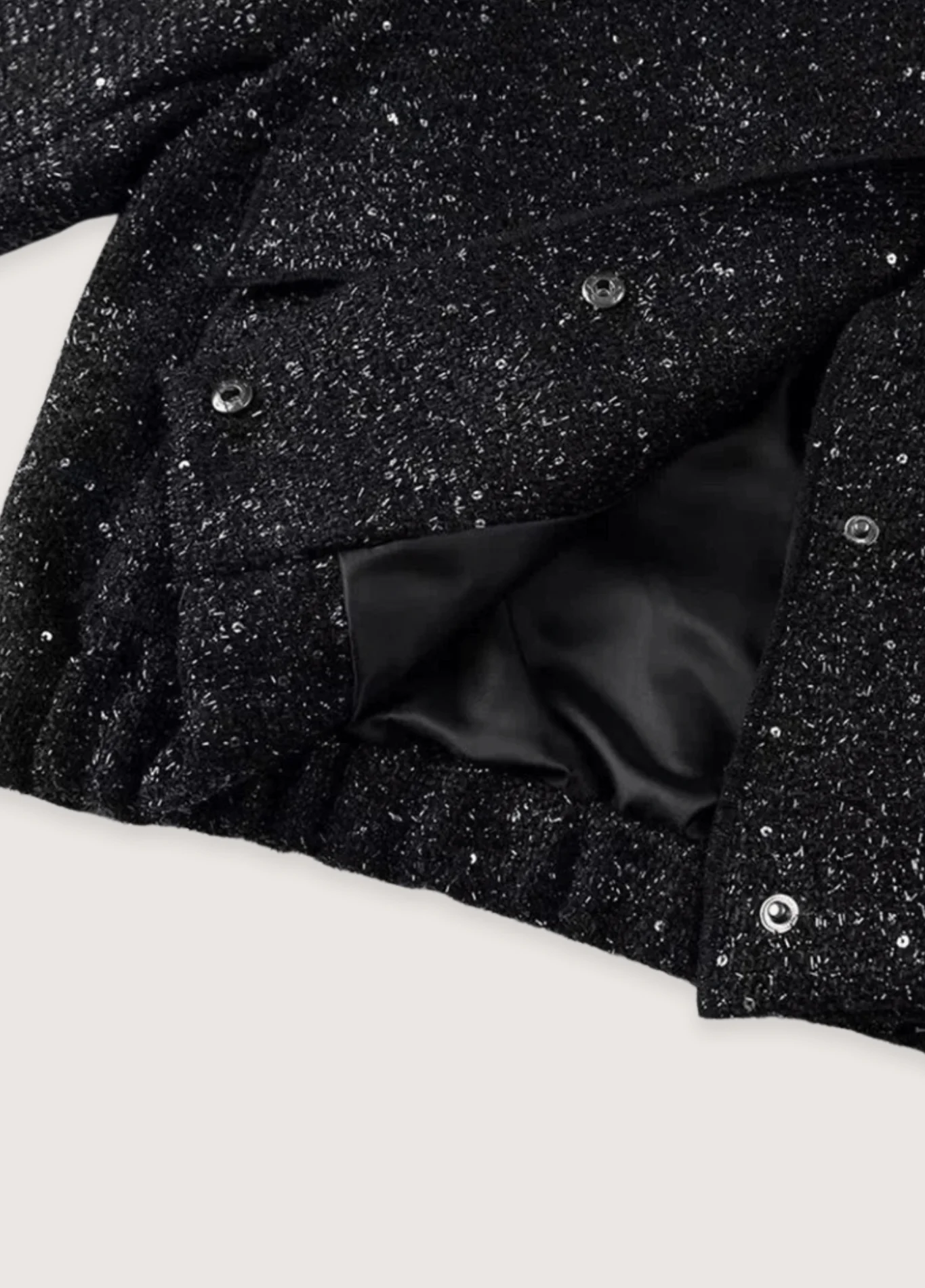 Veste kimono noir à paillettes | Hoshi - Image 4