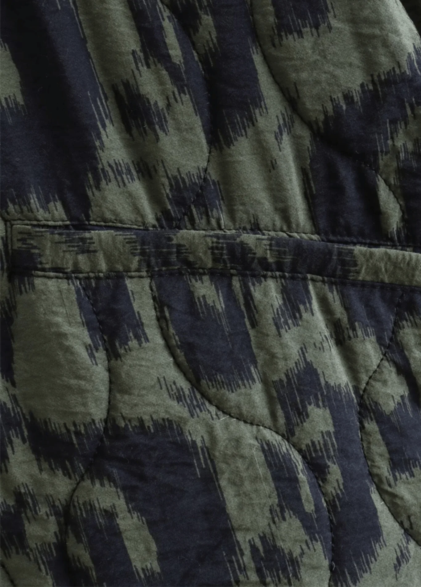 Veste kimono vert olive | Ikat - Image 4
